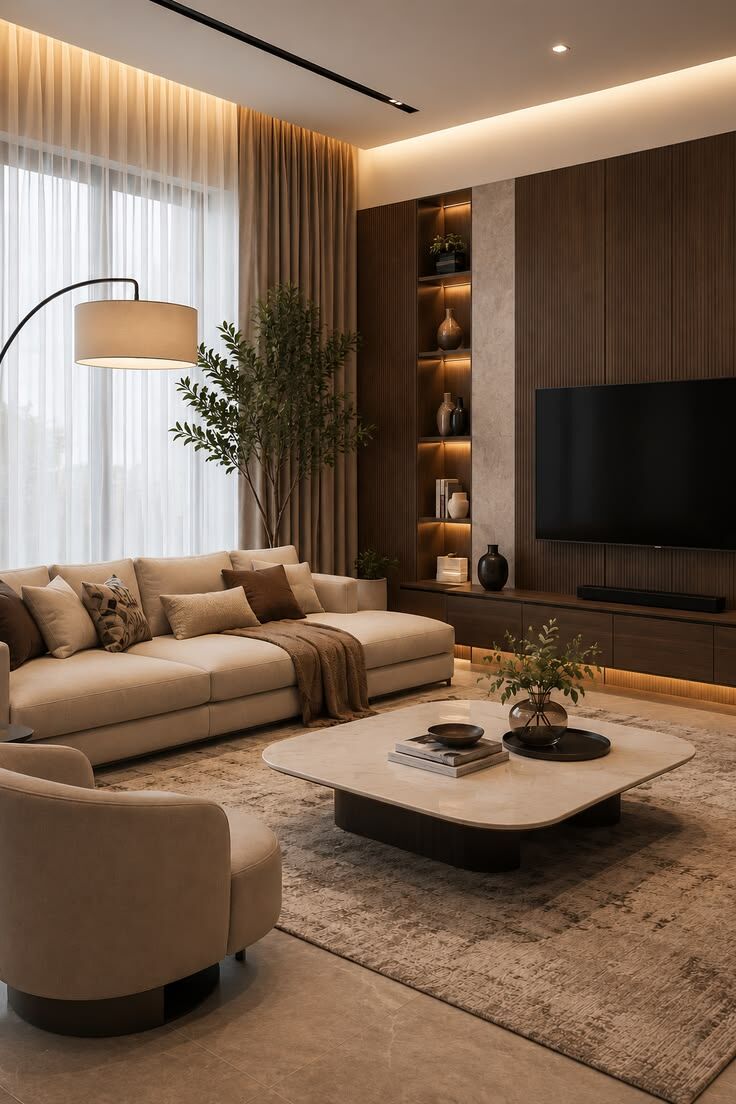 Living interior design by DècorLuxè, Calicut – project 4