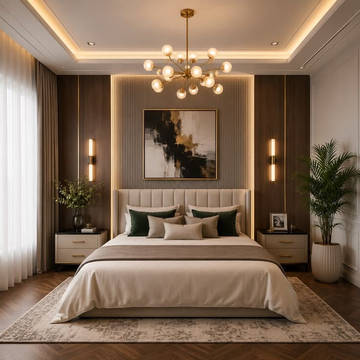 Luxury bedroom interior in Kozhikode
